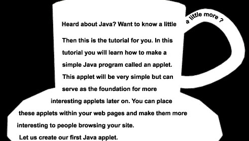 This is a tutorial on Java. You will build a simple applet.